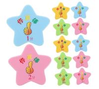 FONDOTIN 40pcs Star Shaped Reward Tokens Plastic Behavior Incentive Points with Values for Classroom School Use Positive Habit Building and Educational Fun