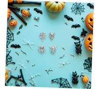 FONDOTIN 48pcs Halloween Spider Charms Antique Silver Mini Spider Web Pendants for Jewelry Making Nail Art DIY Crafts and Party Decorations Spooky Embellishments for Halloween Events