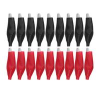 FONDOTIN 48pcs Insulated Alligator Clips Set Black and Red Protective Covers, Large Electrical Test Clamps for Jumper Wire and DIY Applications, Electrical Gator Clips for Power Cable