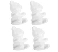 FONDOTIN 4pcs 20cm DIY Floral Arrangement Foam Bear Models White Unpainted Bear Decor for Crafting and Flower Arrangement