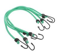 FONDOTIN 4Pcs 60Cm Green Elastic Bungee Cord Straps with Double Hooks for Bicycle Luggage Rack, Outdoor Camping Tie Down Straps for Bike Cargo and Motorcycle Load Secure