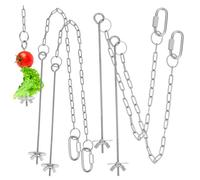 FONDOTIN 4Pcs Adjustable Chicken Veggies Hanging Feeder Chains with Hooks for Hens Natural Foraging Skewers for Stress Relief and Entertainment in Medium to Large Coops