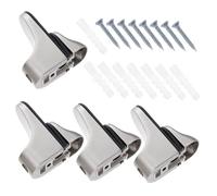 FONDOTIN 4pcs Adjustable Shelf Brackets with Floating Glass Support Clips Wall Mount Holder for Kitchen Bathroom Bedroom Shelves Smooth Finish Storage