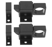 FONDOTIN 4pcs Aluminum Alloy Self-Closing Spring Door Security Latches with Finger Rebound, Automatic Bolt Locks for Cabinets, Gates and Windows, Black Finish