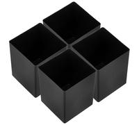 FONDOTIN 4pcs Black Plastic Toilet Brush Holders with Square Shape, Portable and Space-saving Cleaning Brush Cups for Bathroom and Hotels