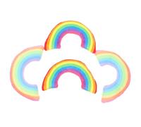 FONDOTIN 4pcs Catnip Pillows for Cats Shaped Neck Cat Toys Soft and Breathable Sleep Pillows for Indoor Pets Rainbow Design for Deep Relaxation