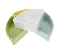 FONDOTIN 4Pcs Ceramic Hamster Food Bowl Set Anti-Tip Squirrel Feeding Dish Small PET Water Bowl for Hamsters Mice and Sugar Gliders