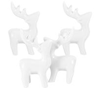 FONDOTIN 4pcs Ceramic Simple Deer Figurines Cartoon Animal Decorations DIY Bonsai Statue for Living Home Decor