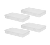 FONDOTIN 4pcs Compact Money Tray for Clear Currency Container with Lid for Coins Bills and Credit Cards Cash Organizer Box for Office and Home Desk Storage