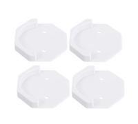 FONDOTIN 4pcs Curtain Rod Holders Abs Adhesive Tension Rod Wall Mount Brackets with Screws for Drapery Shower Curtain Multi Surface Compatible White