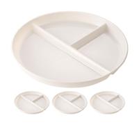 FONDOTIN 4pcs Divided Dinner Plates Diet Plates White Food Serving Dishes Dessert Tray for Portion Control Microwave Dishwasher Safe for Picnics and Healthy Eating