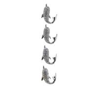 FONDOTIN 4pcs Dolphin Drawer Knobs for S Alloy Nautical Beach Pull Handles with Screws Vintage American Style Dresser and Closet Door Pulls Safe Smooth Edges Silver