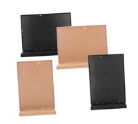 FONDOTIN 4pcs Double Sided Shaped Sign Stand Holder for Cafe Restaurant Tea Shop Abs Plastic Table Display with Easy Card Slot Stable Freestanding Menu Display Counter Stands