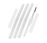 FONDOTIN 4pcs Dual-ended Silicone Lip and Eye Makeup Brushes with Cover Glitter-infused Reusable Applicators for Lips and Eye Shadow Multifunctional Cosmetic Tools for Women
