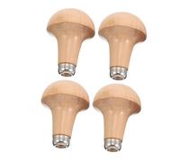 FONDOTIN 4pcs Ergonomic Wooden Graver Handle for Precision Engraving Woodworking Metal Files Screwdrivers Hand Drills Compatible Secure Grip Replacement Tool Accessories