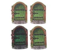 FONDOTIN 4pcs Fairy Door For Trunk: Wooden Elf Gnome Doors Miniature Garden Accessories - Fairy House Supplies For Landscaping - Enchanting Yard Art