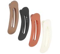 FONDOTIN 4pcs Flat Hair Clips for Women Durable Duckbill Design Elegant Matte Finish Strong Hold Alligator Hair Clips Beige Caramel