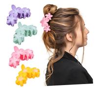 FONDOTIN 4pcs Flower Claw Clips Non Slip Matte Hair Accessories for Women Elegant Floral Design Gradient Colors for Weddings Parties and Everyday Styles