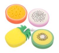 FONDOTIN 4pcs Fruit-Shaped Bath Sponges Soft Body Wash Scrubber Gentle Exfoliating Shower Sponge for All Skin Types Reusable Bath for Men and Women