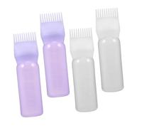 FONDOTIN 4Pcs Hair Dye Applicator Bottles with Graduated Scale Smooth Root Comb Shampoo Bottle for Even Color Distribution and Easy Application for Travel and Hair Coloring