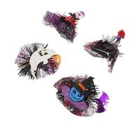FONDOTIN 4pcs Halloween Pet Hair Clips Spider Web Tulle Mesh Hairpins for Dogs and Cats Lightweight Comfortable Hair Decoration for Day Dead and Horror Party Costumes