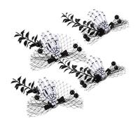 FONDOTIN 4pcs Halloween Skull Hand Hairpins Punk Zombie Skeleton Clips with Spider Web Design Plastic Horror Hair Barrettes Accessories for Women Party