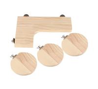 FONDOTIN 4pcs Hamster Springboard Hamster Bedding Rat Accessories Raising Accessories Rat Charm Keychain Holder Frog Accessories Portable Desktop Accessories Mouse Wood