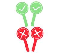 FONDOTIN 4Pcs Handheld Answer Paddles Voting Boards for Classroom Judging Game Use Material with Red Cross and Green Check Marks Practical Teacher Resource for Interactive Assessment