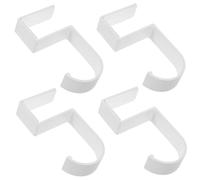FONDOTIN 4pcs Heavy Duty Desk Hook Bag Hanger for Table Edge Noninvasive Purse Holder Under Desk Backpack Umbrella Organizer for School Office White