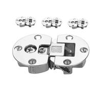 FONDOTIN 4pcs Hidden Hinge Adjustable Hidden Door Hinge Cabinet Hardware Inset Cabinet Door for Zinc Alloy Silver