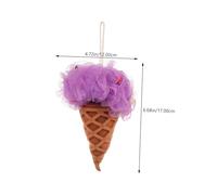 FONDOTIN 4Pcs Ice Cream Bath Sponge for Soft Exfoliating Body Scrubber Portable Shower Loofah in White Blue Purple Pink