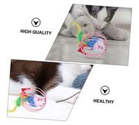 FONDOTIN 4pcs Interactive Cat Fake Mouse in Cage Plush Rat Ball Teasers for Indoor Cats Stimulates Hunting Instincts and Mental Activity Creative Pet Play Accessories Random Color