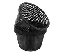 FONDOTIN 4pcs Large Hydroponic Mesh Net Pots Black Plastic Slotted Planting Baskets for Aquatic Gardens Compatible with Bucket Lids and Water Culture Systems Easy to Clean and Maintain