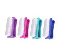FONDOTIN 4pcs Large Nail Dust and Manicure Cleaning Brushes, Multipurpose Fingernail Scrub Tools for Home Use, Sturdy Hand and Nail Care Accessories, Assorted Colors Random Color