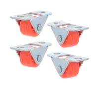 FONDOTIN 4pcs Mini Rigid Caster Wheels Small Fixed Castor Wheels 0.5 Inch Orange Chrome Plated Tpe Quiet Space Saving for Furniture and Desks Home Narrow Areas