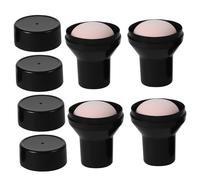 FONDOTIN 4pcs Mushroom Head Makeup Powder Puff and Applicator Set, Skin Tone Sponge with Handle and Case, Dual Wet and Dry Face Powder Blending Tools for Women and Girls