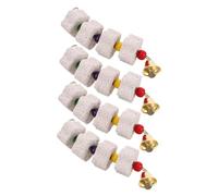 FONDOTIN 4pcs Natural Parrot Beak Grinding Stones with Bell Cage Hanging Chew for Small Animals Bird Teeth Trimmer for Cockatiels Parakeets Squirrels Chinchillas and Rabbits