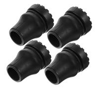 FONDOTIN 4pcs Non Slip Crutch Foot Covers PVC Cane Foot Pads Shock Absorbing Trekking Pole Tips for Elderly Walking Sticks and Hiking Poles