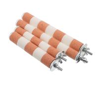 FONDOTIN 4PCS Parrot Chew Bird Perch Set Claw Grinding Rods, Orange Standing Sticks for Cage, 15cm 20cm Length, Suitable for Cockatiels Parakeets Conures Budgies