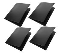 FONDOTIN 4Pcs Plastic File Folder with Dual Pockets Document Organizer for Office School Business Paperwork Sorting and Storage in Black