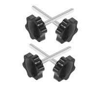FONDOTIN 4pcs Plum Blossom Knobs with Gasket Knurled Thumb Screws for Drive Walker Replacement Parts Arm Rest Attachment Secure Grip Hardware for Elderly Outdoor Use