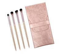 FONDOTIN 4pcs Portable Eye Makeup Brush Set Mini Eyeshadow Brushes for Daily Use Premium Quality Beauty Tool for Travel Quick Touch Ups