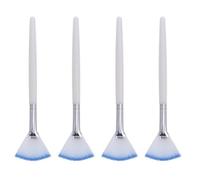 FONDOTIN 4pcs Portable Fan-shaped Mask Applicator Brushes Soft Bristle Cosmetic Skin Treatment Tools for Facial Skincare and Makeup Application