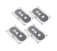 FONDOTIN 4pcs Recordable Blank Audio Tapes with Transparent Case Cassette Tapes for DIY Retro Parties Voice Recording and Long Term Use