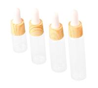 FONDOTIN 4pcs Refillable Glass Dropper Bottles with Silicone Pipette for Essential Oils and Liquids, Precise Dispensing Travel Bottles in 5ml, 10ml, 15ml, 20ml Sizes for Family Travel
