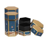 FONDOTIN 4pcs Retro Metal Tobacco Case Airtight Tinplate Storage Containers with Lid Portable Small Canisters for Smoking Moisture-Resistant Cigarette Storage for Travel and Office Use