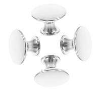FONDOTIN 4Pcs Round Metal Drawer Pull Knobs Cabinet Handles for Wardrobe Kitchen Bathroom Furniture with Comfortable Grip and Elegant Design Silver