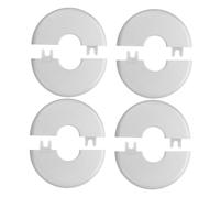 FONDOTIN 4pcs Round Pipe Cover Plates Split Flange Wall Mounted Plumbing Decoration for Electric Wire Air Conditioning Outlet Easy Peel and Stick Installation