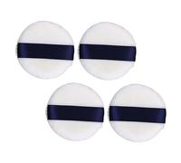FONDOTIN 4pcs round Powder Puff Makeup Tool for Women Girls Ribbon Soft Dusting Puff for Cosmetics
