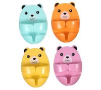 FONDOTIN 4pcs Self-Adhesive Plug Hooks for Power Socket Organizer Plastic Electrical Plug Hangers with Cartoon Design Suitable for Kitchen Appliances Like Rice Cooker Kettle Induction